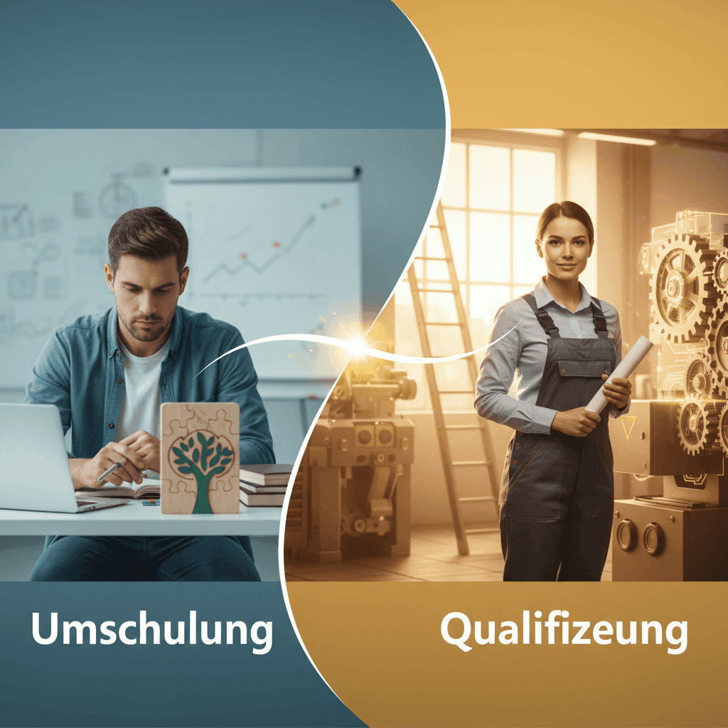 Was ist der Unterschied zwischen einer Umschulung und einer Qualifizierung?
