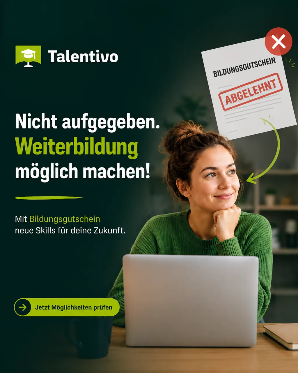Bildungsgutschein abgelehnt? Weiterbildung trotzdem möglich machen