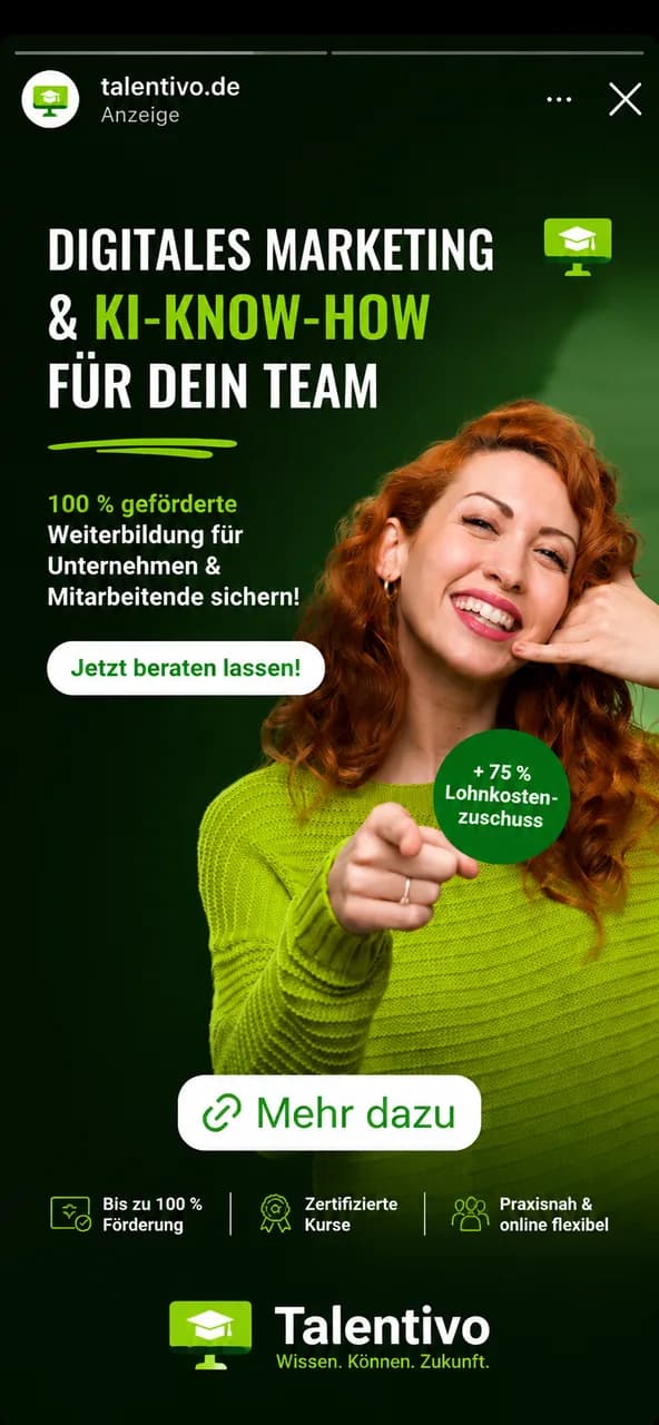 Digitales Marketing & KI-Know-how mit bis zu 75 % Lohnkostenzuschuss
